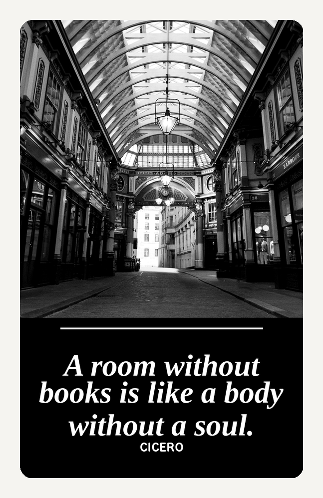 Metal Bookmark, "A Room Without Books" (Cicero)