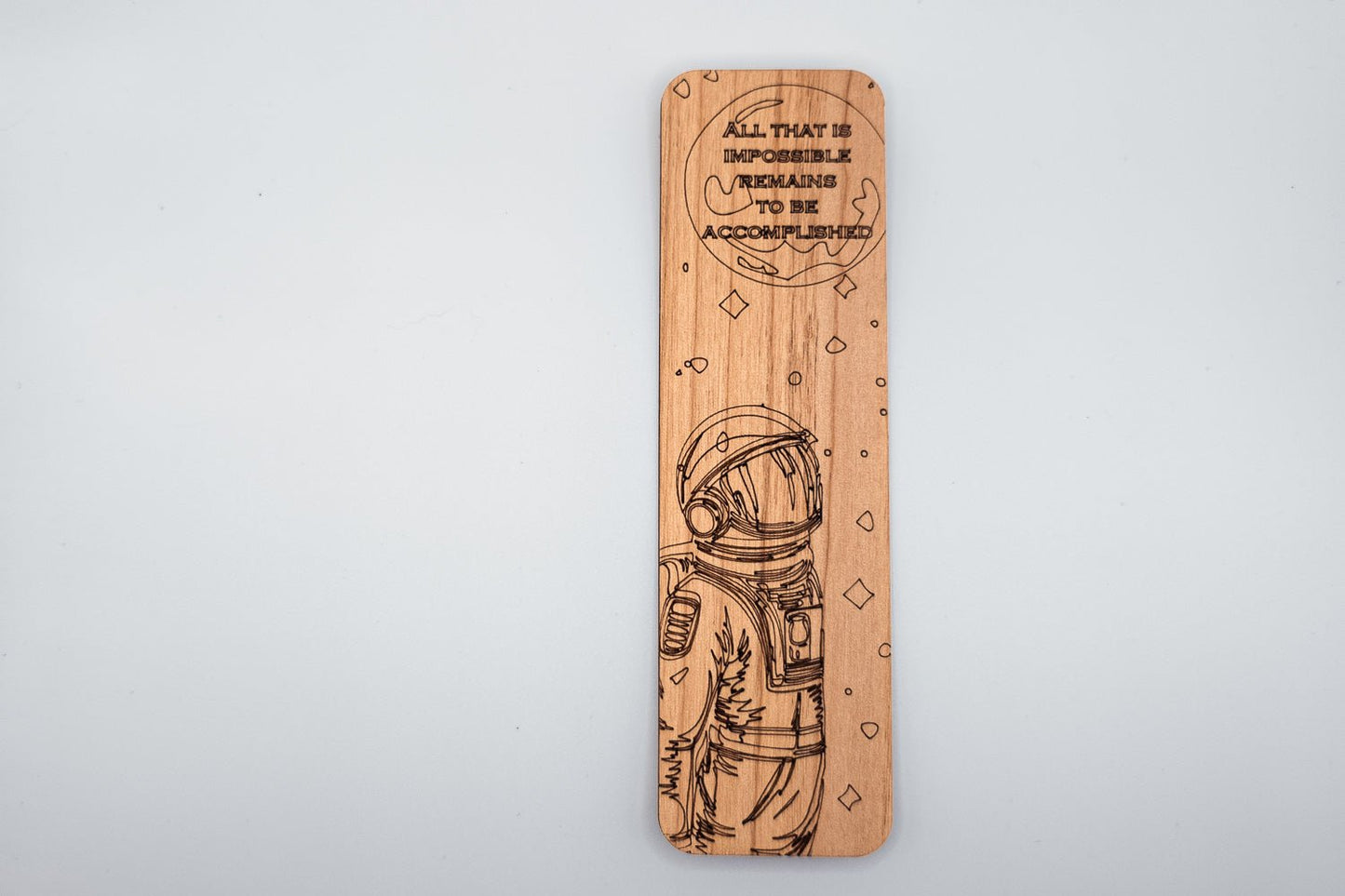 Wooden Bookmark | All That Is Impossible - Outline