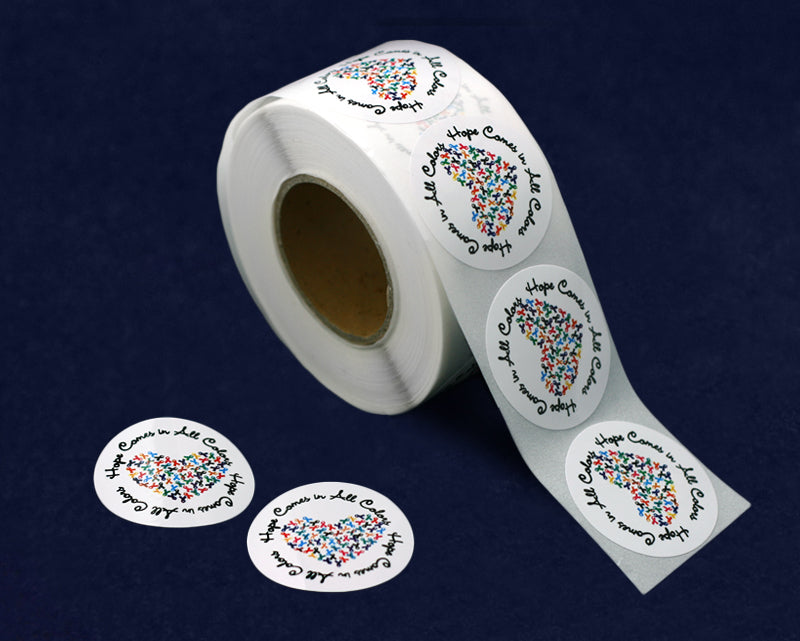 Fundraising For A Cause 250 Light Blue Ribbon Stickers - Large Ribbon (1  roll - 250 Stickers)