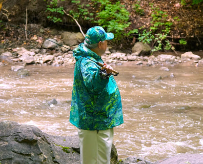 Brella Blue Green Unisex Rain Jacket