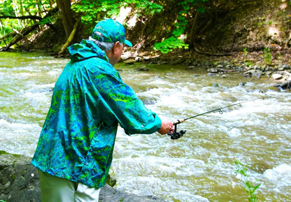 Brella Blue Green Unisex Rain Jacket