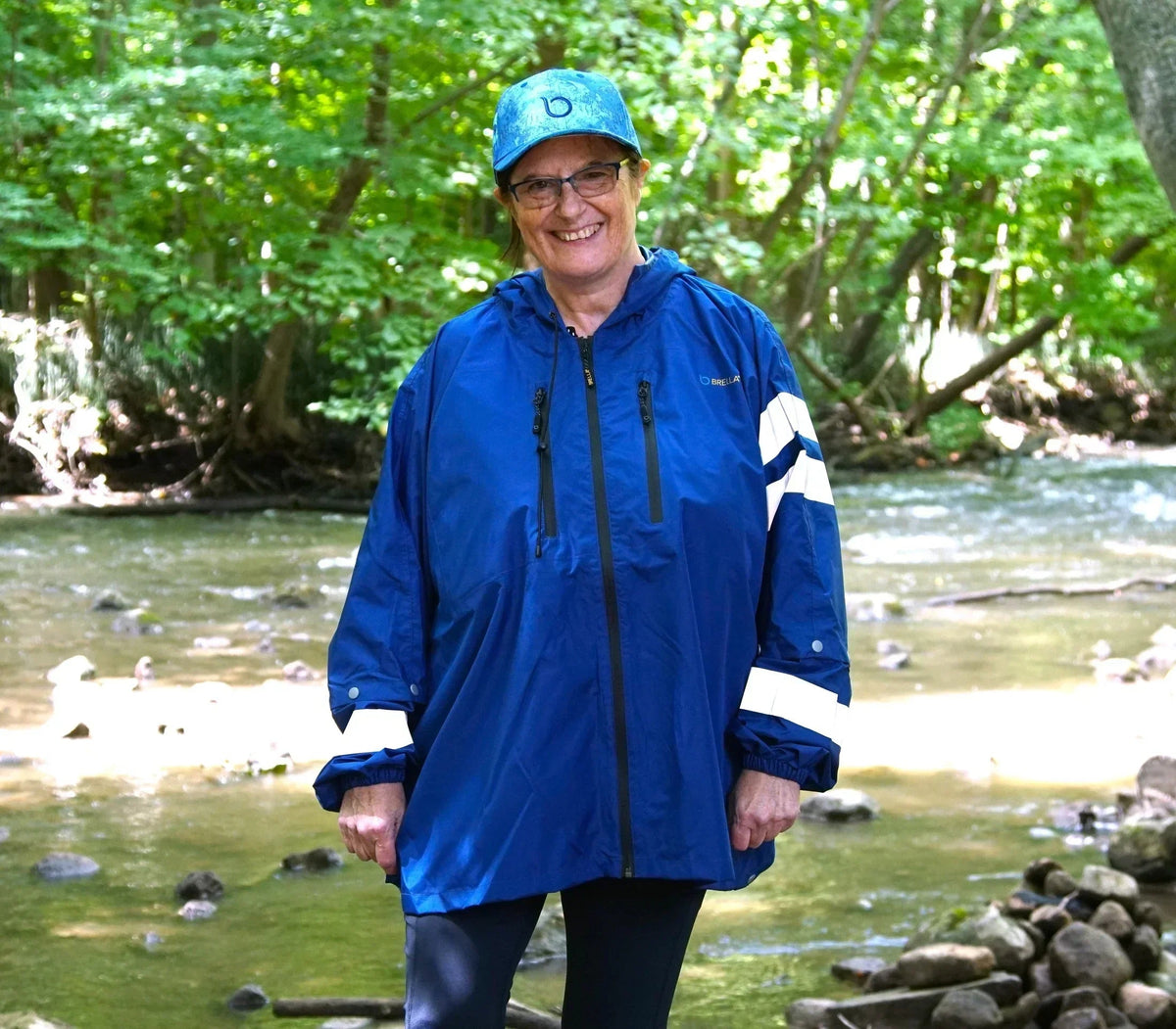 Brella® Blue Unisex Rain Jacket Reflective Strips | All-Weather Protection