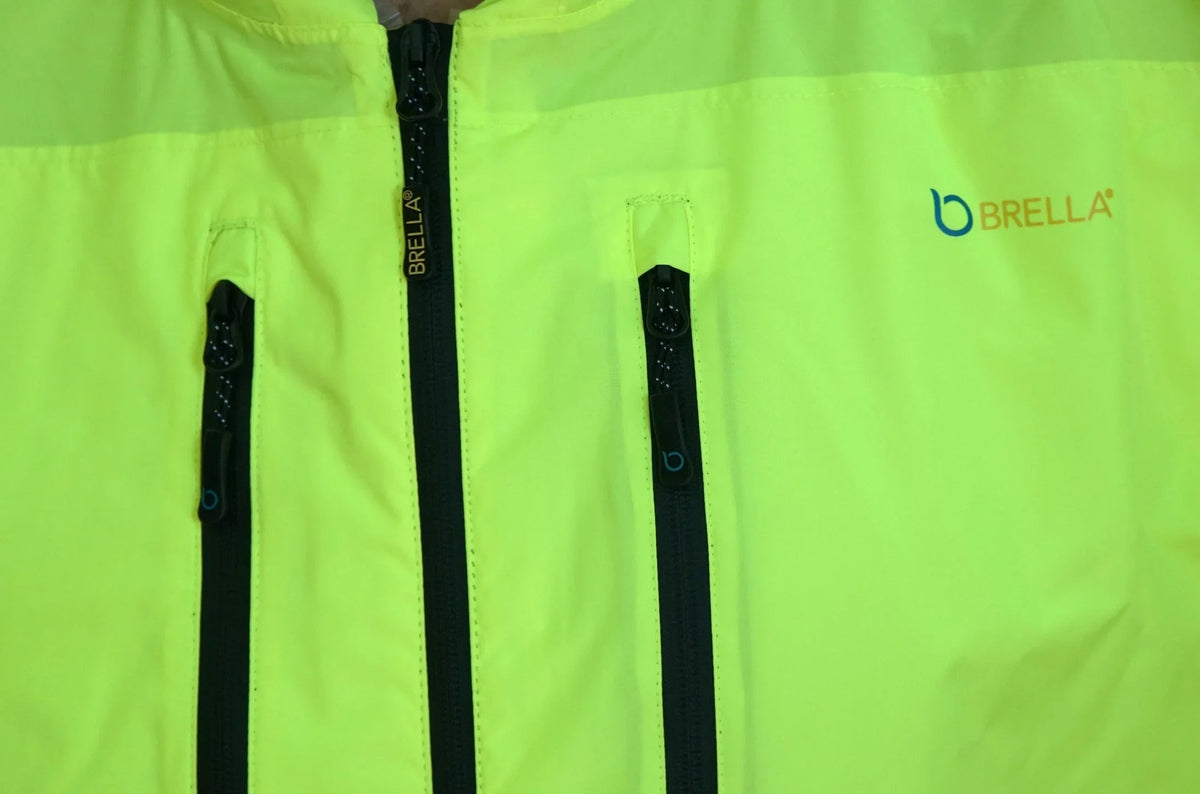 Brella Lime Green Unisex Hybrid Rain Jacket W/ Reflective Strips