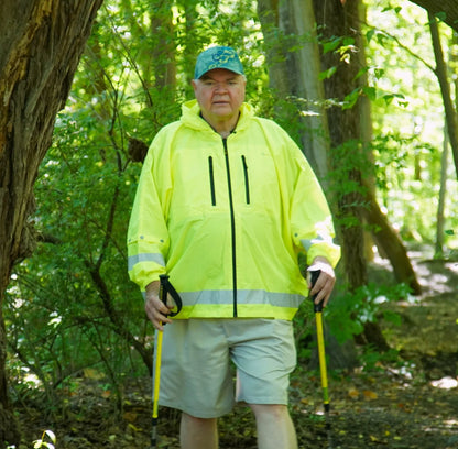 Brella Lime Green Unisex Hybrid Rain Jacket W/ Reflective Strips