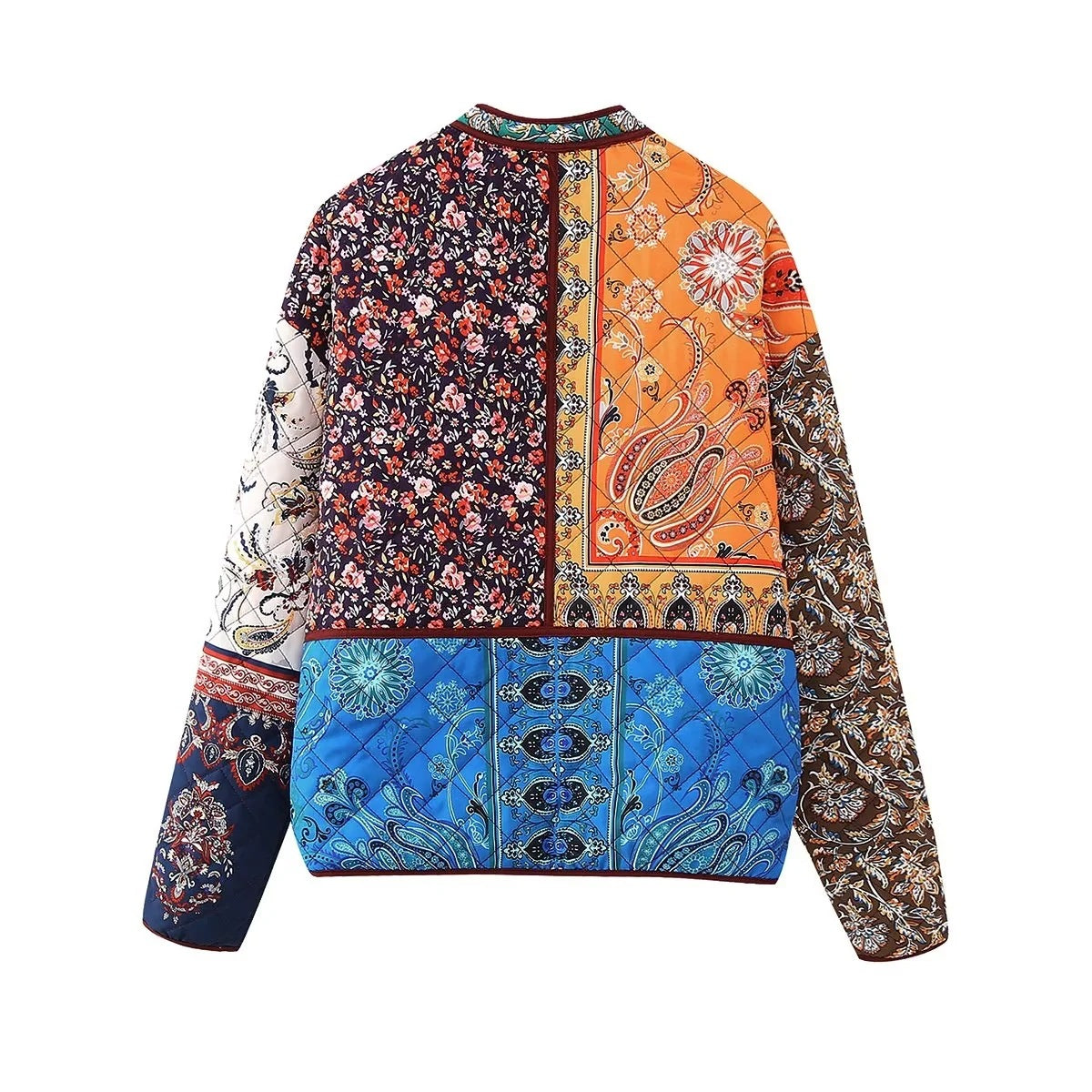 Women's Quilted Jacket Patchwork Paisley Floral BYMANYC ® New York CONTEMPORARY BOHO VIBRANT OUTERWEAR - New Collection
