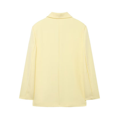 Women's Jacket Pastel Yellow Oversized Blazer BYMANYC ® New York WALL STREET LEMON SINGLE-BREASTED - New Collection