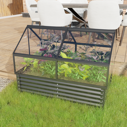 Large Greenhouse and Raised Flower Bed for Outdoors Plant Vegetable Box 68.7' x 45' x 51.5'