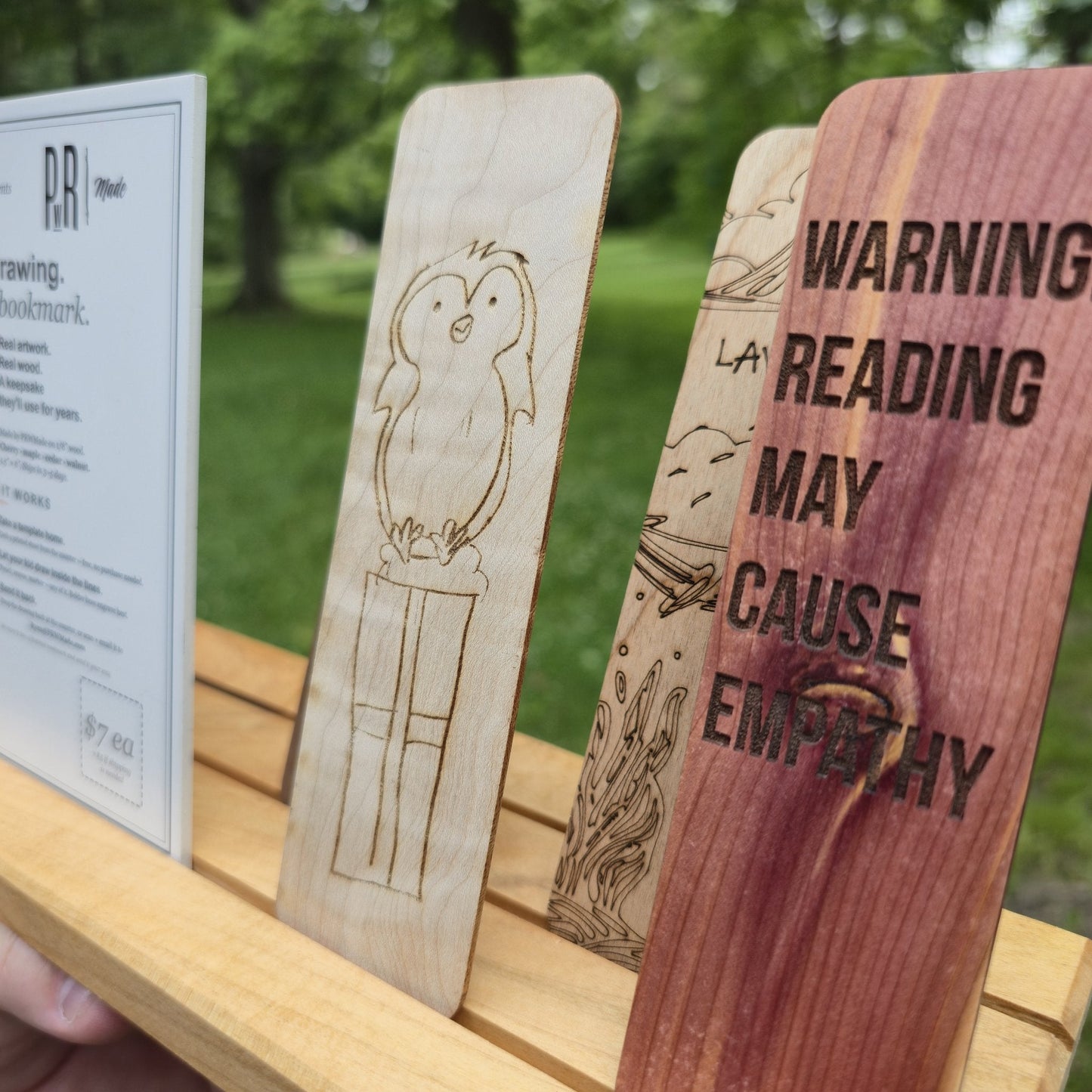 Custom Kids Drawing Wooden Bookmark