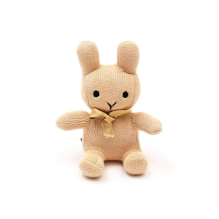 Knitted Stuffed Bunny Soft Toy .