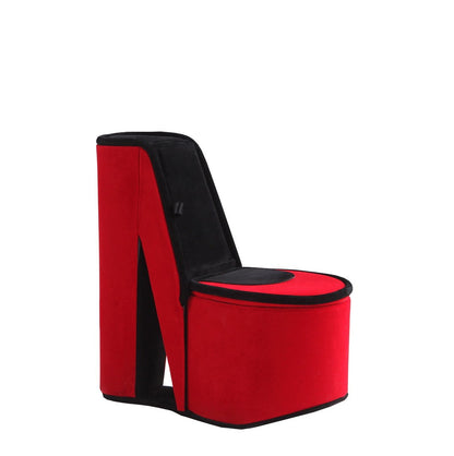 9' Tall Display Jewelry Box with Hidden Storage, High Heel Shoe Design, Red Velvet