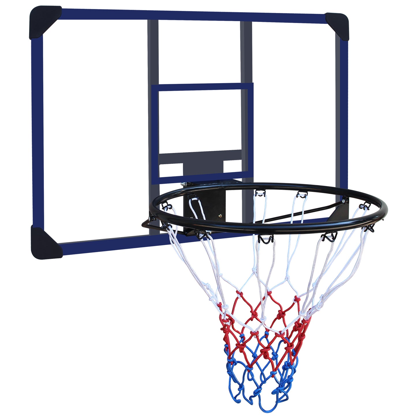 Wall-mounted basketball hoop, 35 x 24 inches shatterproof back, folding hoop, durable hoop and all-weather mesh for indoor and outdoor use