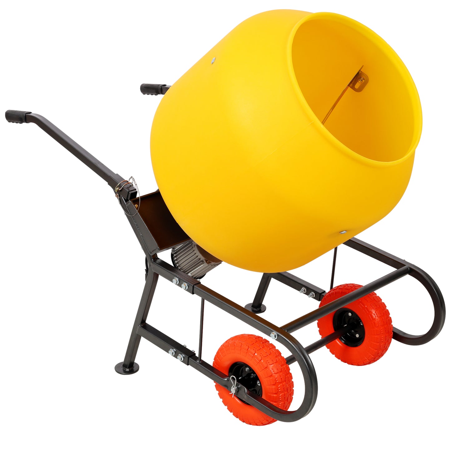 6 CUFT/170L Portable Electric Poly Drum Concrete Mixer, Heavy Duty Power Cement Mixing Machine for Mortar, Stucco and Fodder, 110V/60HZ CSA certificated