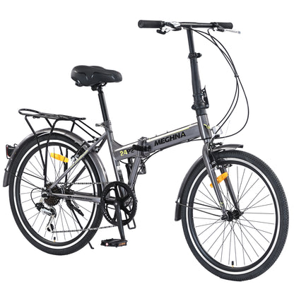 24' Folding City Bike Steel Frame 7 Speed Folding Bike