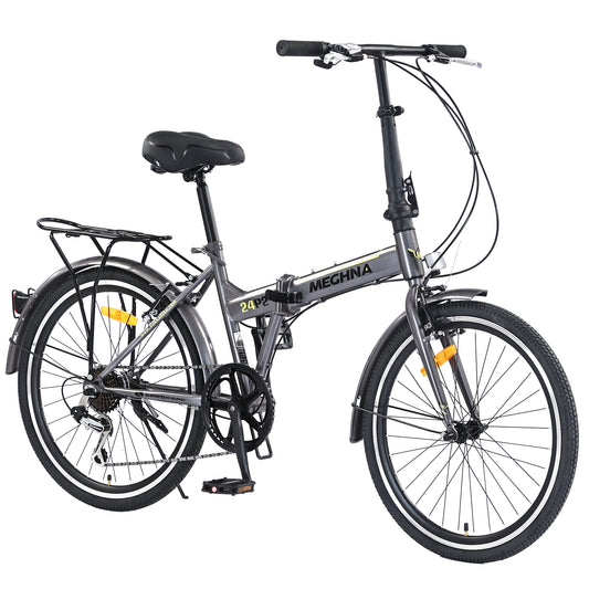 24' Folding City Bike Steel Frame 7 Speed Folding Bike