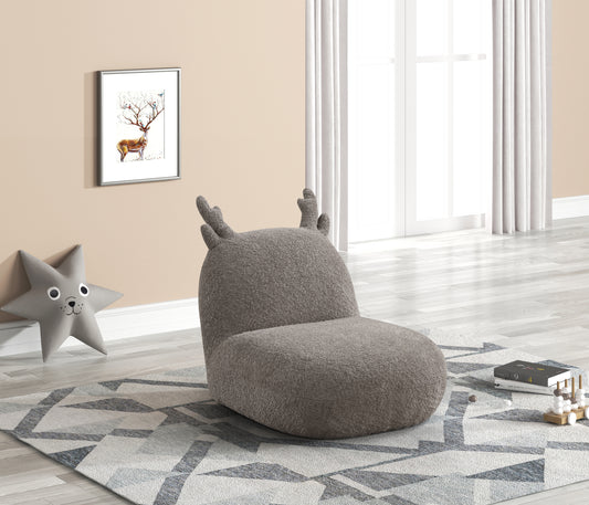 Weston 21.5'W Brown Chenille Deer-Shaped Kids Chair