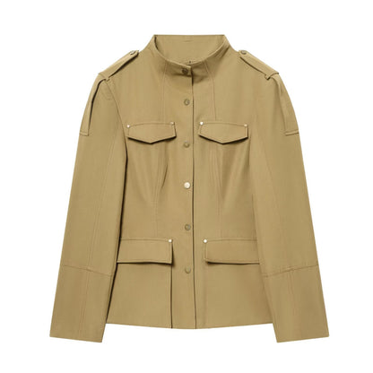 Women's Jacket Beige Khaki Safari Utility BYMANYC ® New York SOHO SAFARI FIELD MILITARY JACKET - New Collection