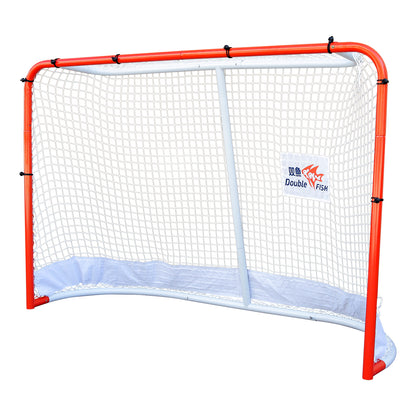 DOUBLE FISH Premium Steel Street Hockey Goal Set - 72'x48', Indoor/Outdoor, Durable & Portable with Reinforced Net And Easy Assembly