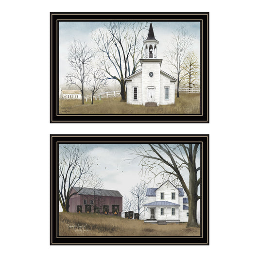 Trendy Decor 4U 2- Piece Vignette Amazing Grace Sunday Service Black Framed Wall Art for Living Room, Bedroom Wall Art Print for Home Decor by Billy Jacobs