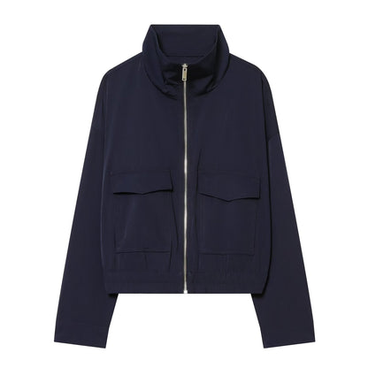 Women's Jacket Navy Blue Utility BYMANYC ® New York SOHO NAVY HIGH COLLAR BOMBER - New Collection