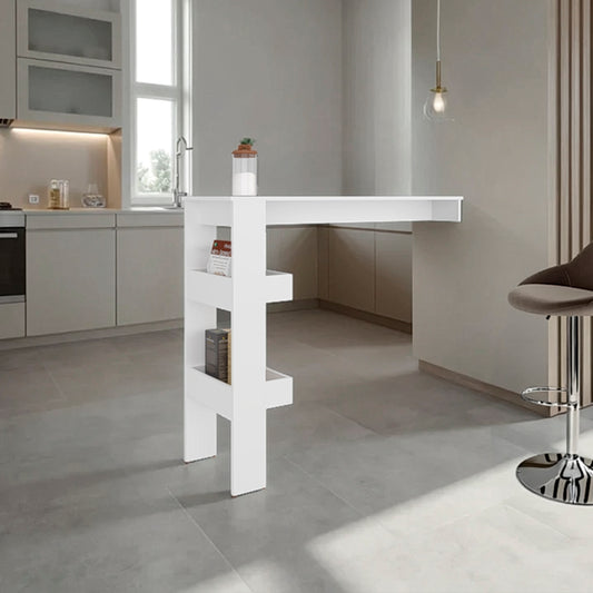Bar Table 43.1' H, 3 Shelves, White - Kitchen