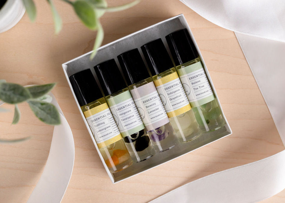 Natural Essential Oil Roll-on Set – 5 Aromatherapy Oils