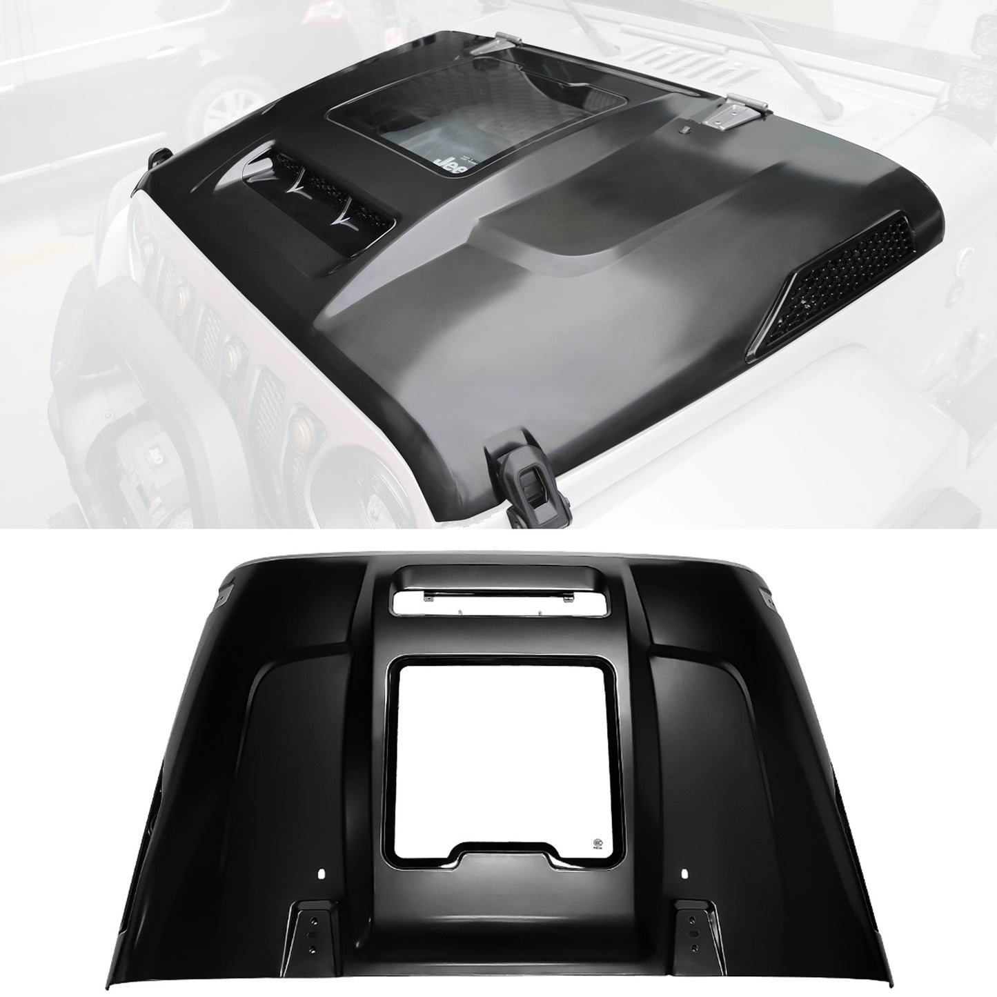 Replacement Hood Vented Heat Dispersion for 2007-2018 Jeep Wrangler JK JKU Hood Upgrade