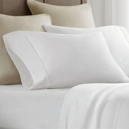 2-Piece King Sham Sateen Pillowcase Set,White