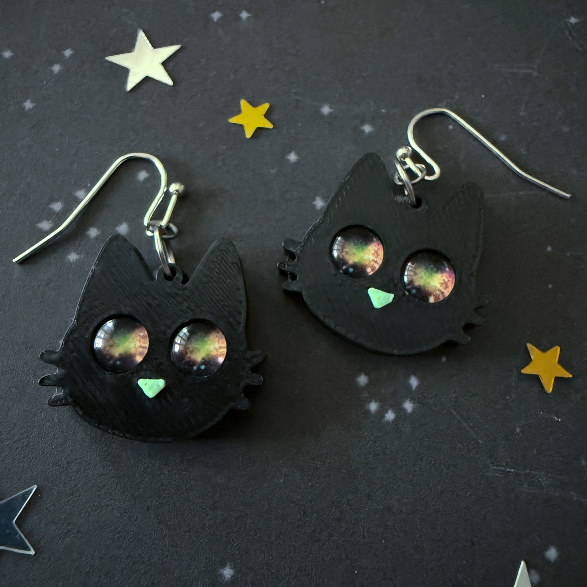 Galaxy Cat Earrings