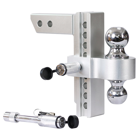 Alu Adjustable Trailer Drop Hitch 2-Inch Receiver 8-Inch Adjustable Silver Aluminium