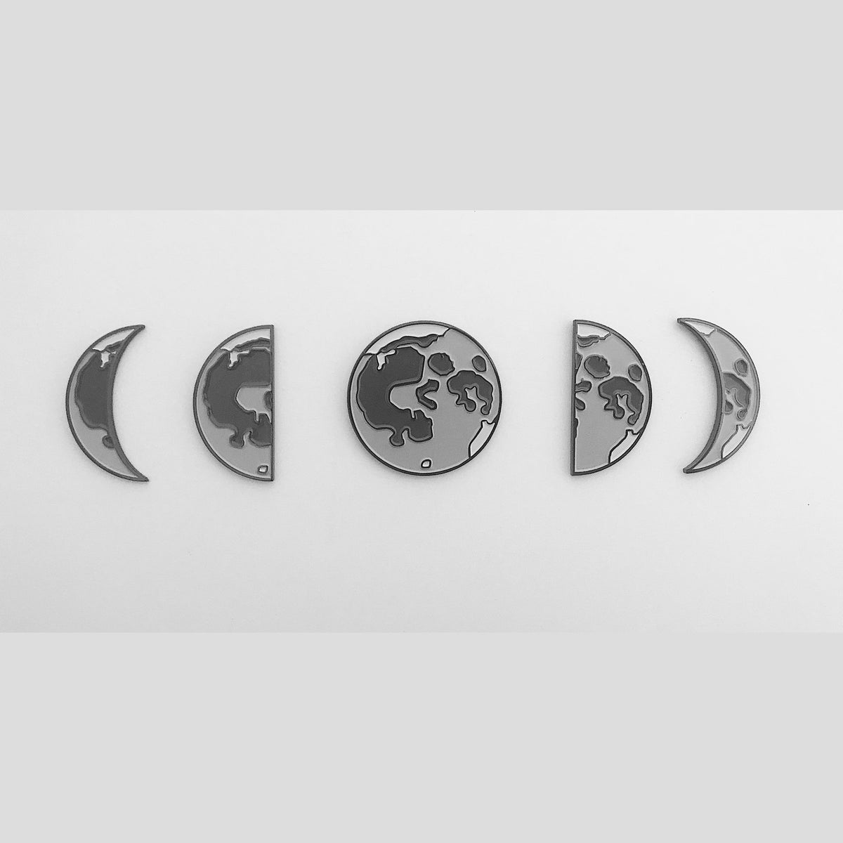 Moon Phases Enamel Pin Set of 5