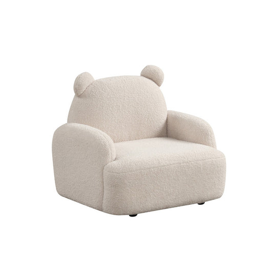 Sherpa Upholstered Bear-Shaped Kids Armchair, Beige