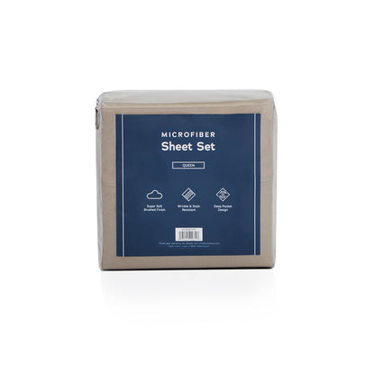 Weekender Microfiber Sheets, split cal king, Sandstone