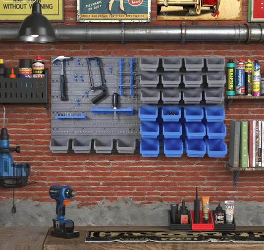 Wall Mounted Pegboard Tool Organizer Rack Kit