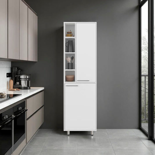 Kitchen Pantry 80.30' H 2 Doors, 9 Shelves, 4 Legs, White - Kitchen