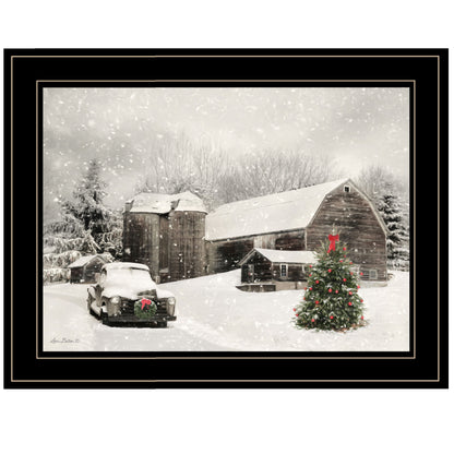 Trendy Decor 4U 'Farmhouse Christmas' Framed Wall Art, Modern Home Decor Framed Print for Living Room, Bedroom & Farmhouse Wall Decoration by Lori Deiter