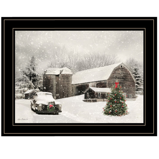 Trendy Decor 4U 'Farmhouse Christmas' Framed Wall Art, Modern Home Decor Framed Print for Living Room, Bedroom & Farmhouse Wall Decoration by Lori Deiter