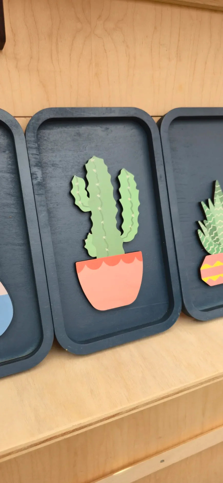 4 Panel Succulent Wall Art