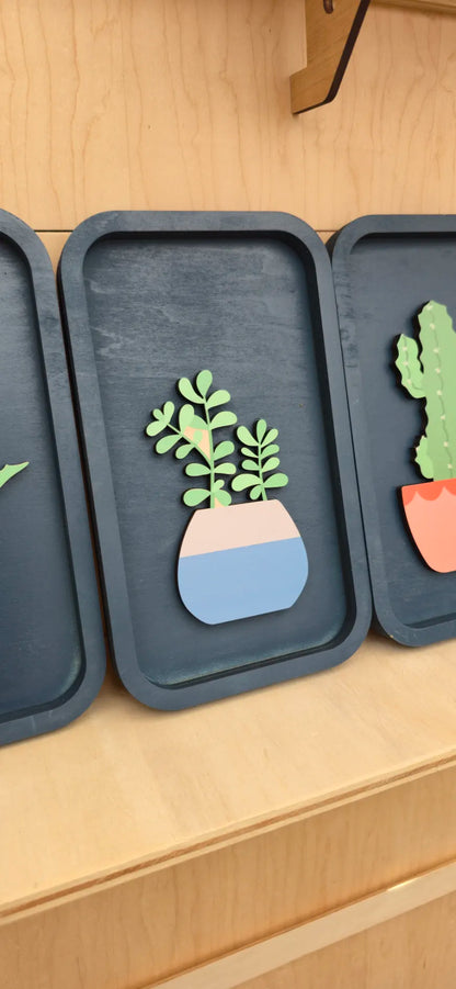 4 Panel Succulent Wall Art