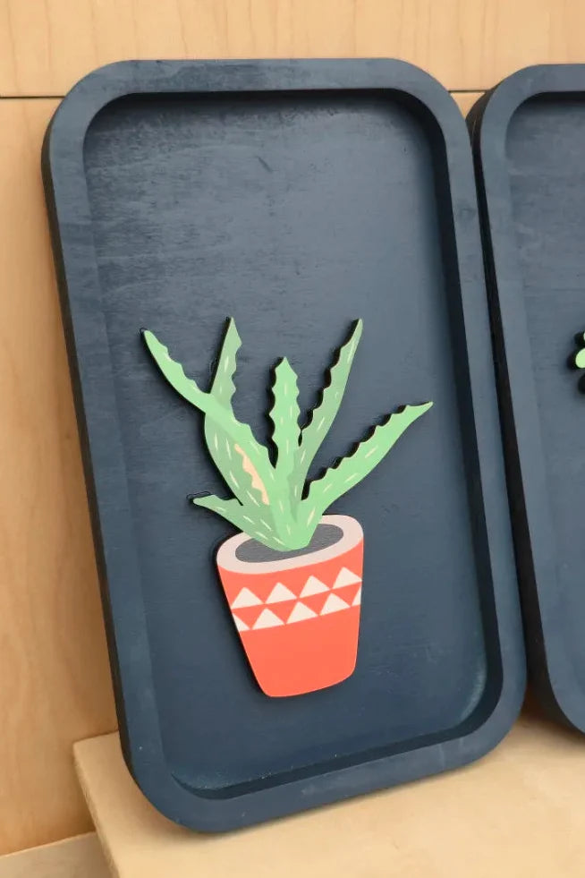 4 Panel Succulent Wall Art