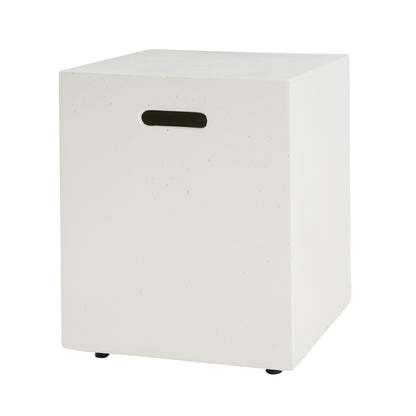 Modern Style MGO Tank Holder/Side Table White Lightweight Concrete 16x20 Inches