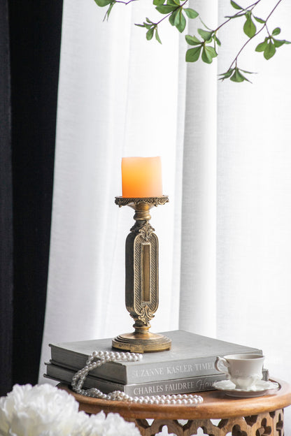 D4.3x11' Antique Gold Cutout Candle Holder