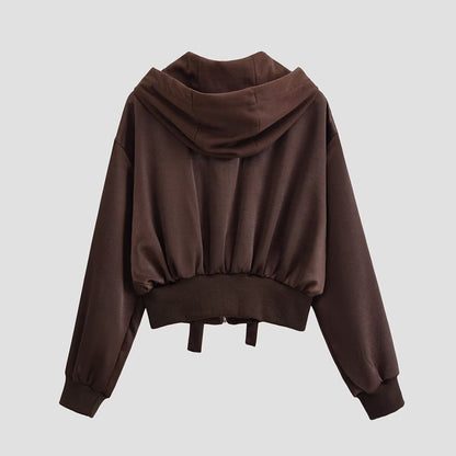 Women's Satin Cropped Zip-Up Hoodie Jacket BYMANYC ® New York CONTEMPORARY VIBRANT MODERN FASHION - New Collection