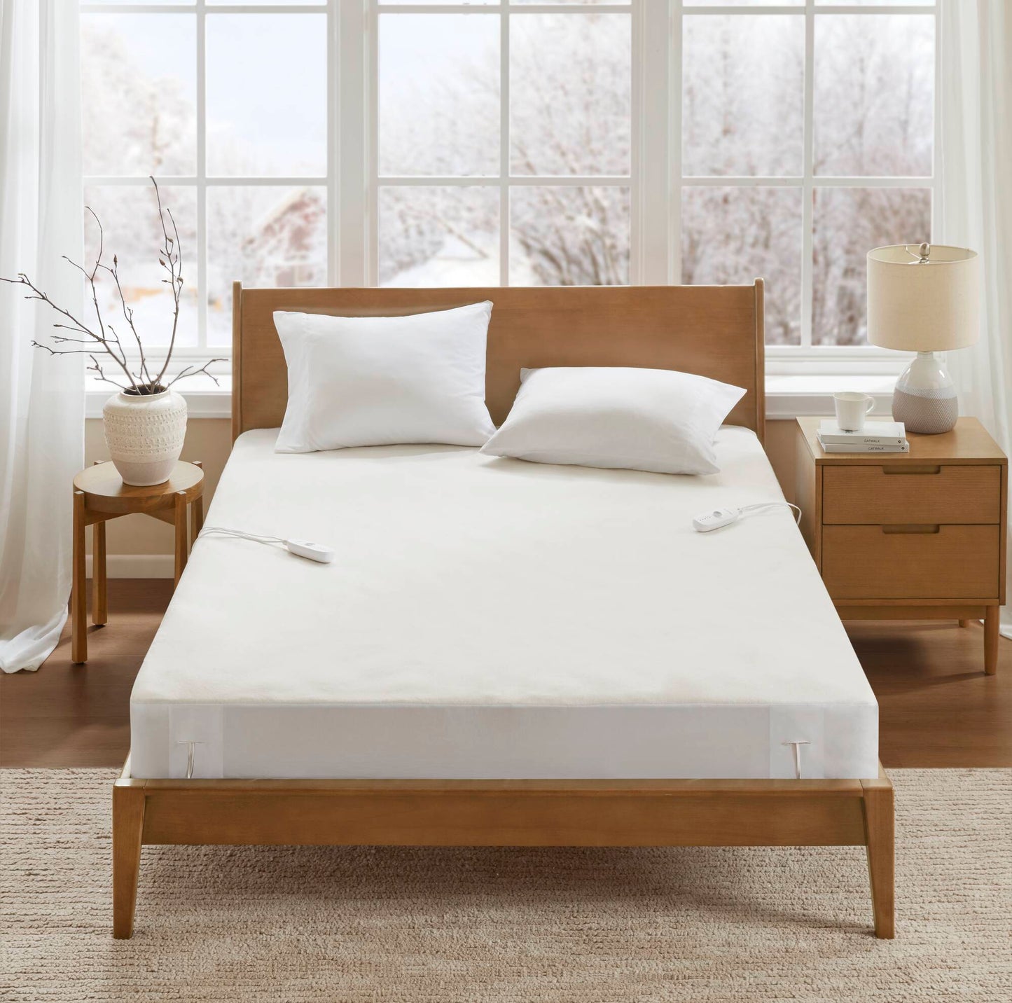 1-Piece Queen Heated Mattress Pad,White