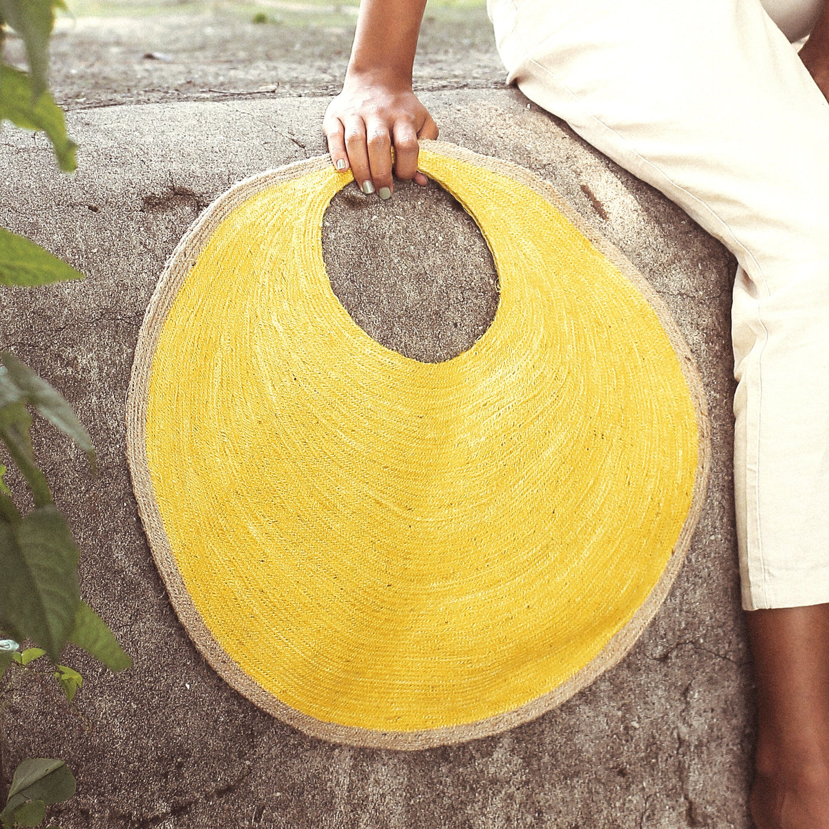 The Solo Citroen Jute Bag in Yellow