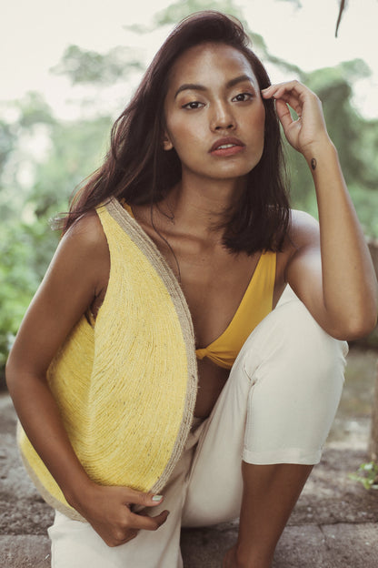 The Solo Citroen Jute Bag in Yellow