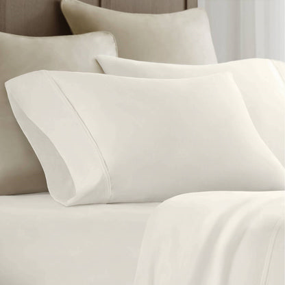 2-Piece King Sham Sateen Pillowcase Set,Off-White