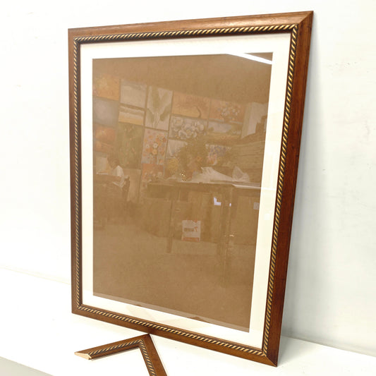 24x32 Inches Solid Wood Picture Frame – Replaceable Canvas Art Frame with Organic Glass, Elegant Framed Wall Decor for Living Room and Bedroom