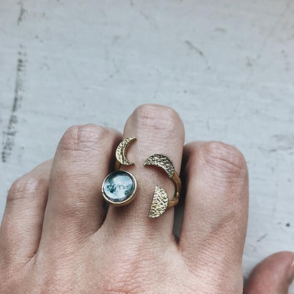 My Moon Sculptural Custom Lunar Phase Ring