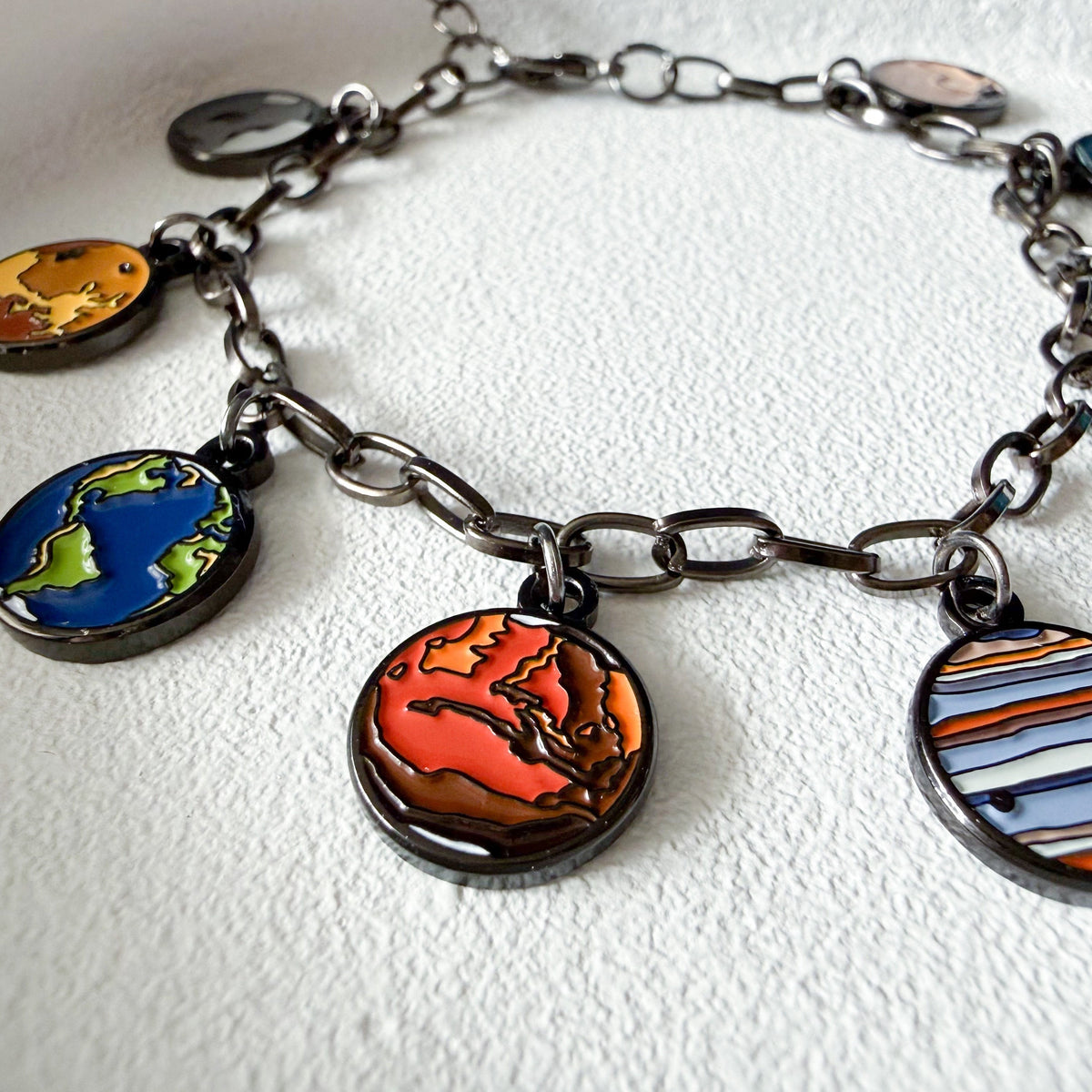 Solar System Enamel Charm Bracelet