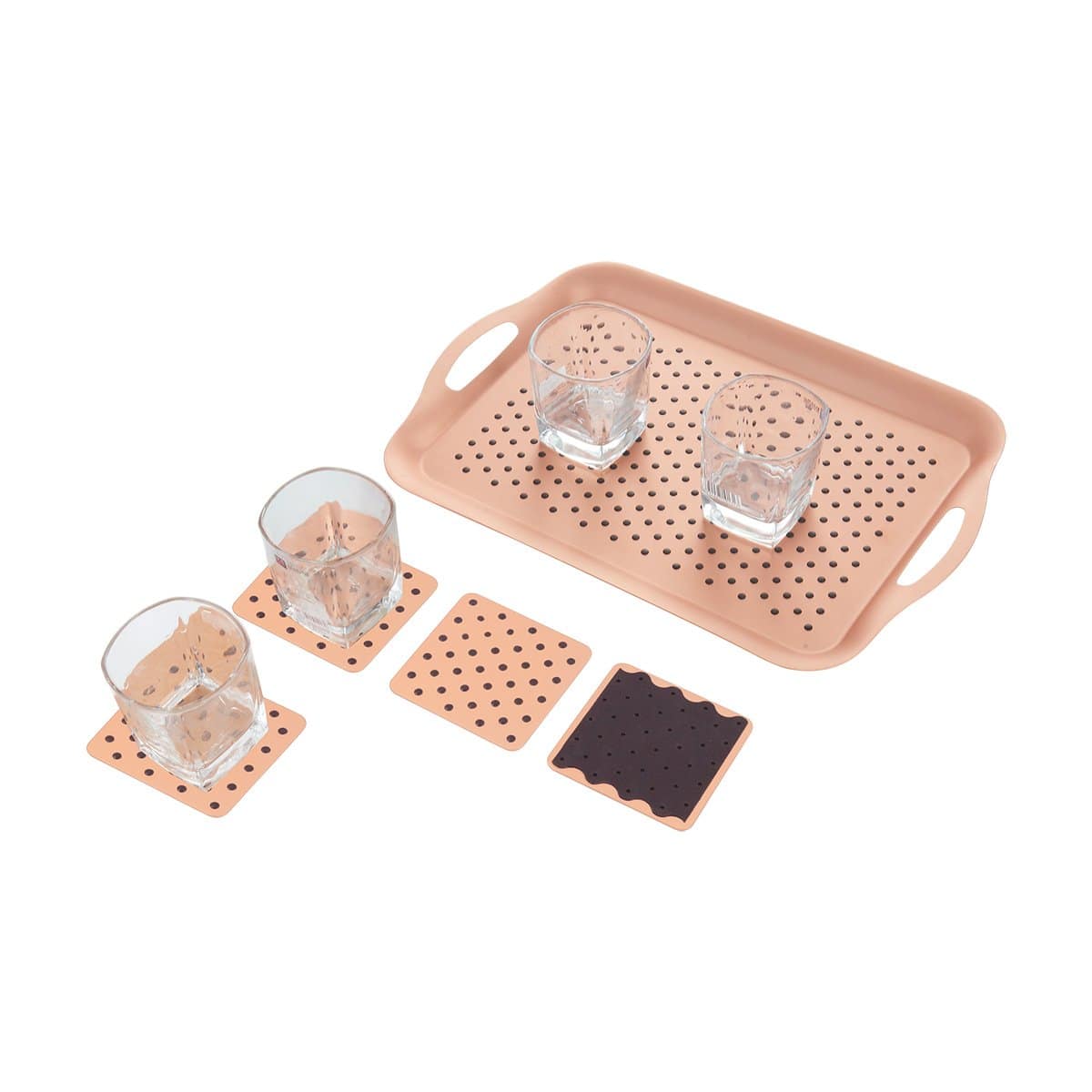 Non-Slip Tech Tray & Coasters Set COPPER